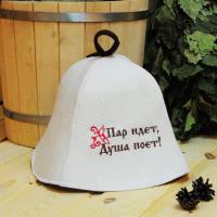 Шапка для бани и сауны женская Пар идет, Душа поет