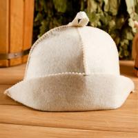 Шапка для бани и сауны Шляпа Банщик, полушерсть