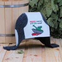 Шапка для бани и сауны мужская  Шлем танкиста Т-34, экофетр