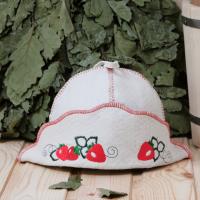 Шапка для бани и сауны женская Шляпа Клубника