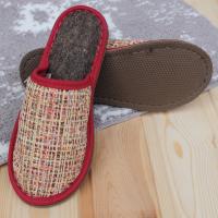 Тапочки войлочные женские БУРУНДУК закрытые 'Гобелен Кантри' бежевые, полушерсть в Новосибирске