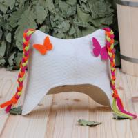 Шапка для бани и сауны  малая Бабочки с косичками