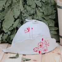 Шапка для бани и сауны женская Шляпа Маки