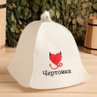 Шапка для бани и сауны женская Чертовка экофетр