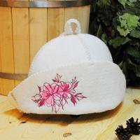 Шапка для бани и сауны женская Шляпка Орхидея от фабрики RUШER