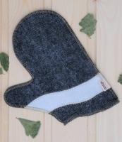 Рукавица для бани войлочная Волна, полушерсть в Новосибирске