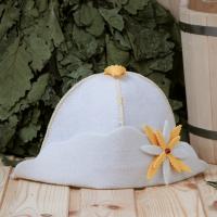 Шапка для бани и сауны женская 'Шляпа Лилия', экофетр