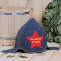 Шапка для бани и сауны мужская Буденовка Красная Армия, 100% шерсть
