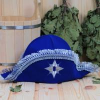 Шапка для бани и сауны мужская Шляпа Наполеон, экофетр