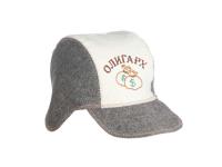 Шапка для бани и сауны мужская Бейсболка Олигарх, 100% шерсть