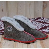 Чуни войлочные домашние женские БУРУНДУК с мехом 'Уют', 100% шерсть в Новосибирске
