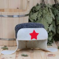 Шапка для бани и сауны мужская Ушанка, полушерсть