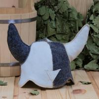 Шапка для бани и сауны мужская Шлем викинга, полушерсть