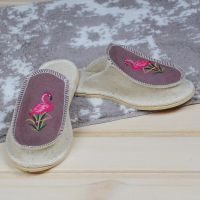 Тапочки войлочные женские БУРУНДУК закрытые 'Фламинго', 100% шерсть в Новосибирске