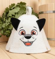 Шапка малая "Собачка" с ушками, полушерсть