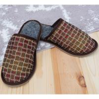 Тапочки войлочные мужские БУРУНДУК закрытые 'Гобелен' коричневые, полушерсть в Новосибирске