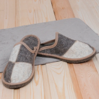 Тапочки войлочные БУРУНДУК универсальные Домино подошва войлок в Новосибирске