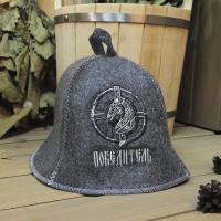 Шапка для бани и сауны мужская ПОБЕДИТЕЛЬ, 100% шерсть от фабрики RUШER