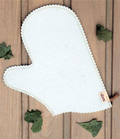 Рукавица для бани войлочная 'Банные традиции', полушерсть в Новосибирске