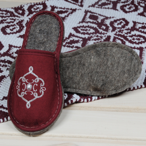 Тапочки войлочные женские БУРУНДУК закрытые 'Восток', 100% шерсть в Новосибирске