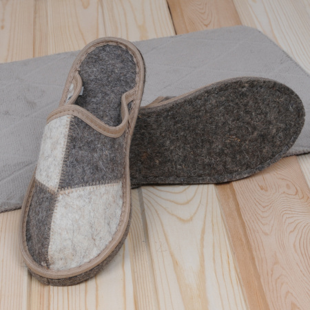 Тапочки войлочные Бурундук универсальные Домино подошва войлок в Новосибирске