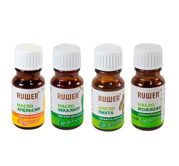 Набор масел "Рушер" 4*10 мл (эвкалипт, пихта, можжевельник, апельсин) в Новосибирске