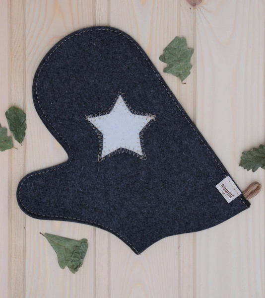 Рукавица для бани войлочная Звезда в Новосибирске