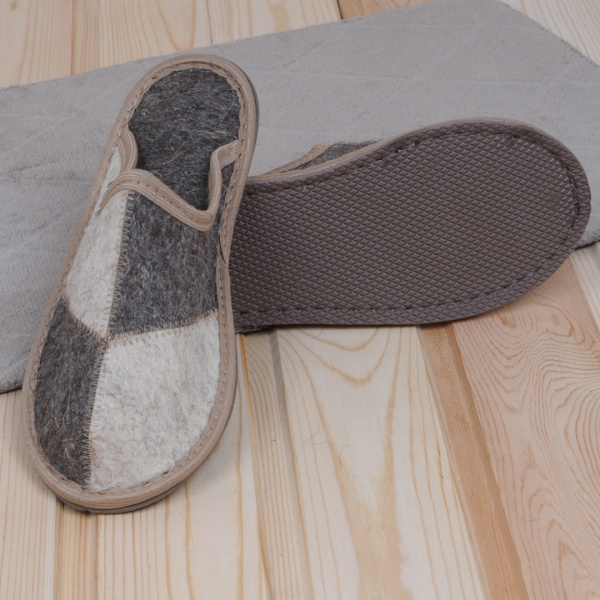 Тапочки войлочные БУРУНДУК универсальные Домино подошва EVA в Новосибирске